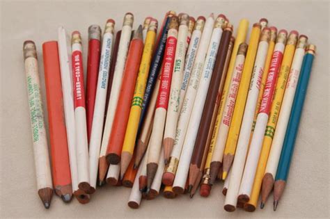 collection of vintage wood pencils, old advertising pencil lot, builder ...