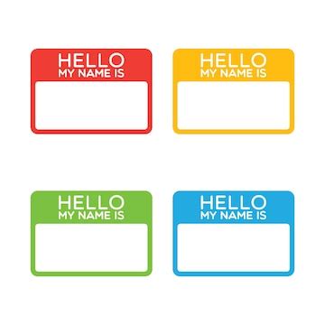 Premium Vector | Hello my name is stickers