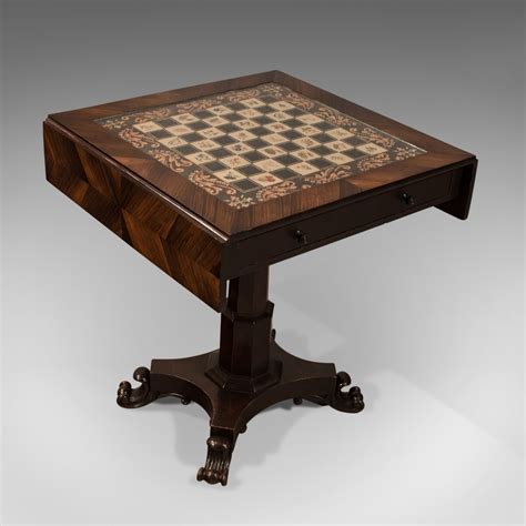 Antique Chess Board Games Table - Quality English - Antiques Atlas