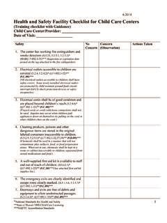 Health and Safety Facility Checklist for Child Care ... / health-and ...