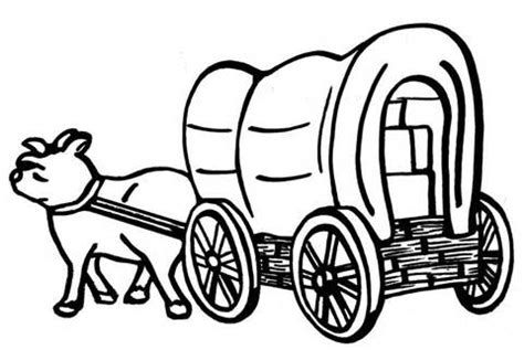 covered wagon drawing easy - Clip Art Library