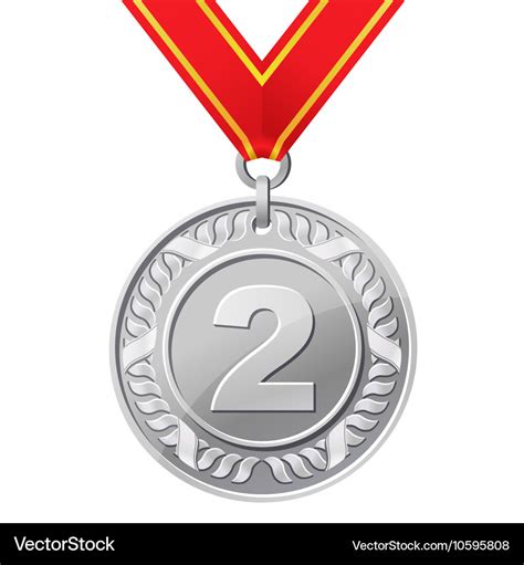 Silver medal Royalty Free Vector Image - VectorStock