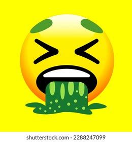 Vector Illustration Face Vomiting Emoji Cartoon Stock Vector (Royalty ...