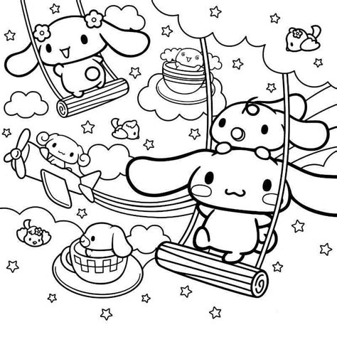 My Melody Hello Kitty Cinnamoroll Coloring Pages Sanrio Characters ...