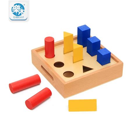 Wood Educational Toys Geometrical Pillar Learning Shape Geometric Kids ...