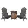 Mondawe Stratocumulus Gray 3-Piece Wood Adirondack Chair Patio Fire Pit ...