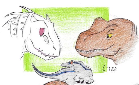 Indie, Rexy and Blue by Hope-Deluxe on DeviantArt Blue Jurassic World, Jurassic World Dinosaurs ...