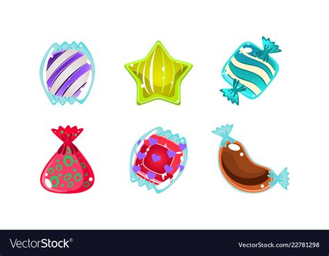 Colorful glossy candies of different shapes user Vector Image