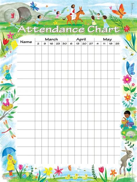 Attendance Chart | Children's Church | Attendance Chart, Sunday - Free Printable Sunday School ...