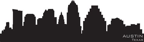 Austin Texas City Skyline Silhouette Stock Illustration - Download ...