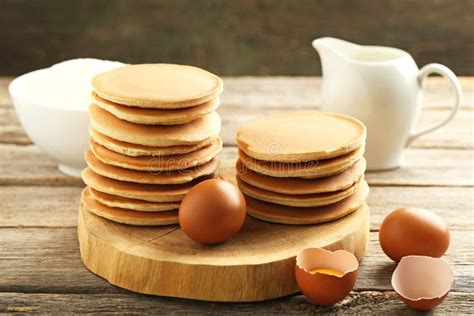 Pancakes with eggs stock photo. Image of heat, brunch - 100299454