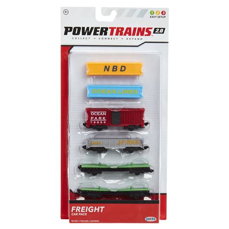 Power Trains 4-Car Pack Freight Train Car Pack Jakks 78704 Train Cars