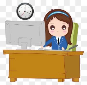 Office Cartoon - Work In Office Cartoon - Free Transparent PNG Clipart Images Download