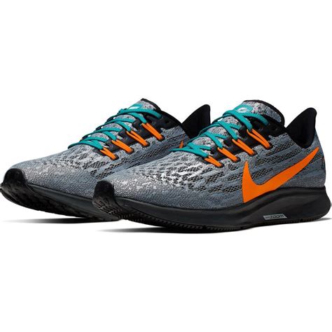 Men's Miami Dolphins Nike Gray/Orange Air Zoom Pegasus 36 Running Shoes Miami Dolphins Game ...