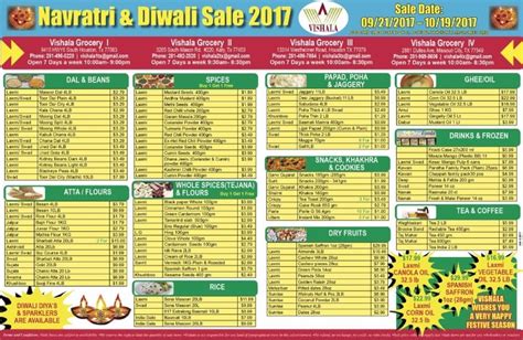 Navratri & Diwali sales at Vishala grocery