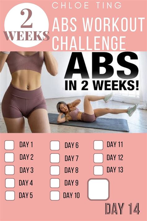 Chloe Ting 2 Weeks Abs Challenge Checklist