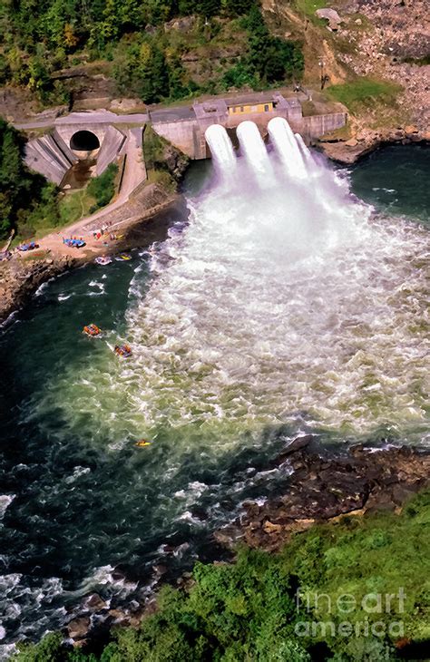 Summersville Dam Tube Release Aerial View Photograph by Thomas R Fletcher | Fine Art America