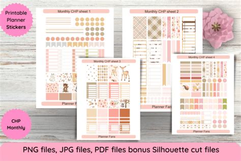 Monthly Planner Sticker Kit Graphic by Planner Fans · Creative Fabrica