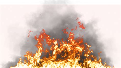 A realistic burning fire with sparks effect and black smoke on transparent background 26796645 PNG