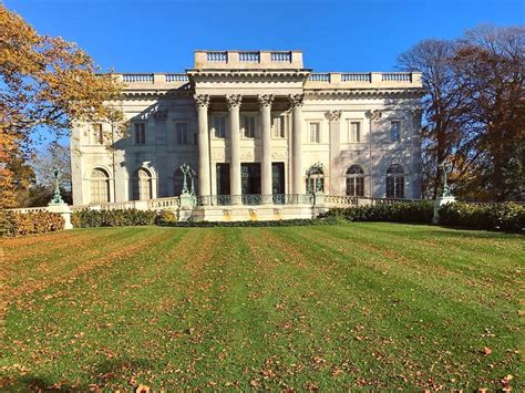 The beautiful Marble House Mansion in Newport Rhode Island. An example of the American Gilded ...