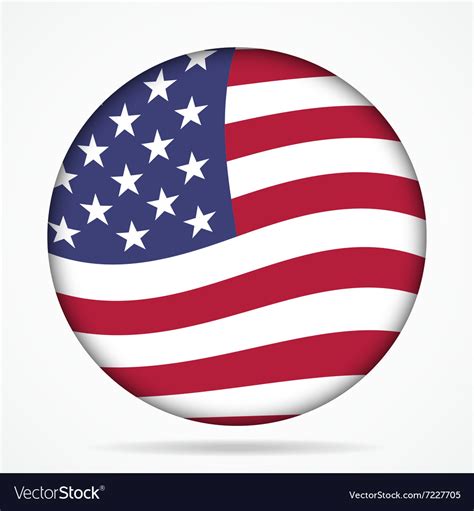 Button with waving flag of usa Royalty Free Vector Image