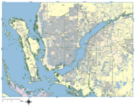 Cape Coral Digital Vector Maps - Download Editable Illustrator & PDF Vector Map of Cape Coral