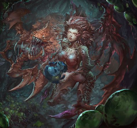 Ulkhror on Twitter: "Beautiful Sarah #Kerrigan Queen of Blades #Fanart by 田 烏鴉 (2016 ...