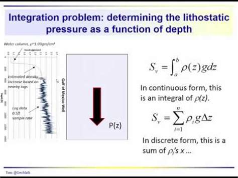 Calculus: Integrals - Lithostatic Pressure or overburden stress - YouTube