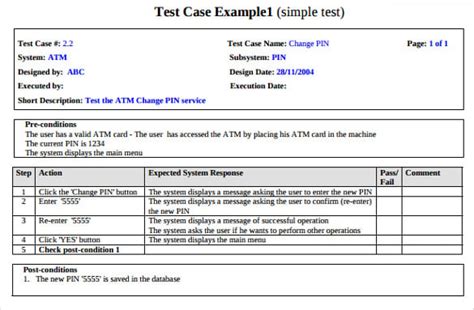 Free Test Case Template Excel | Master Template