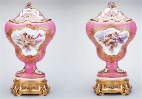 Sèvres porcelain factory Pot-pourri Hébert 1757-58 Soft-paste porcelain, graduated pink ground ...