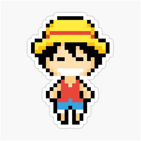 "One Piece Luffy Pixel Art" Sticker for Sale by kobmamba | Redbubble