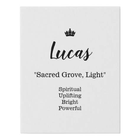 Name Meaning Canvas Picture - Lucas | Zazzle | Names with meaning, Modern baby names, Boy names