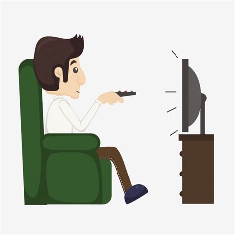 Man Watching Tv Clipart PNG Images, Cartoon Cartoon Man The Man Man ...