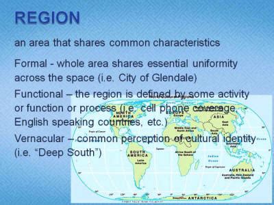 GEOG 1303 NOTES - REGIONS