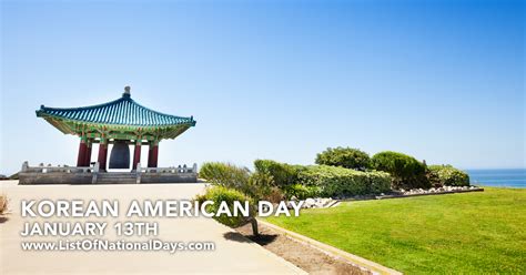 KOREAN AMERICAN DAY - List Of National Days