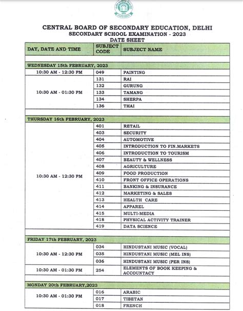 Cbse Class 12th 2024 Date Sheet - Image to u