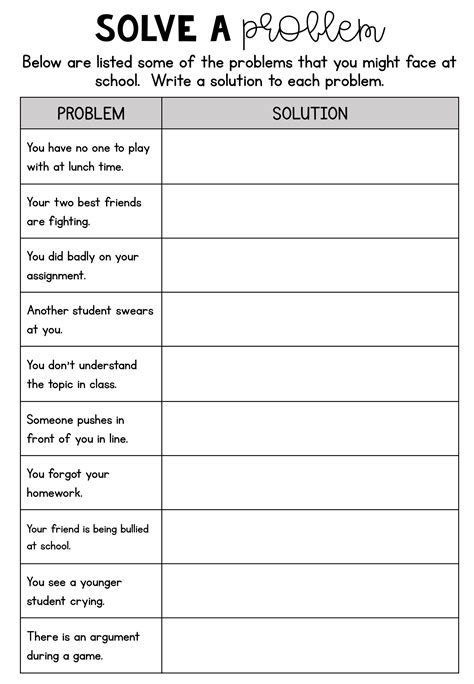 Free Printable Social Skill Worksheets