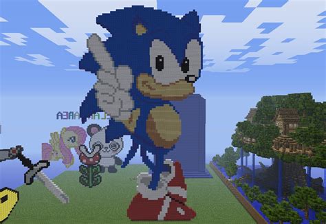 Sonic Pixel Art Minecraft Project