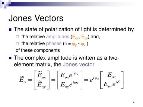 PPT - Polarization Jones vector & matrices PowerPoint Presentation - ID ...