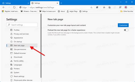 Disable Preload New Tab Page in Microsoft Edge Chromium