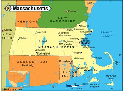 Massachusetts Cities Map - Massachusetts • mappery