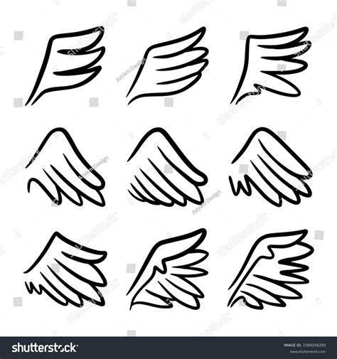 Sketch Angel Wings Angel Feather Wing Stock Vector (Royalty Free ...