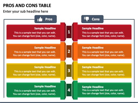 Example Of Pros And Cons Comparison Table PowerPoint ...