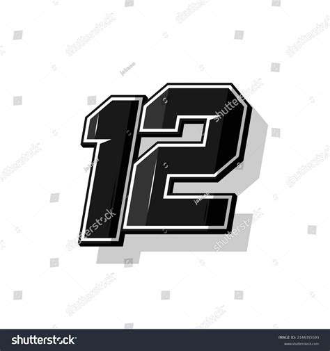 Vector Sports Numbers 12 Simple Design Stock Vector (Royalty Free ...