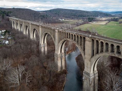 Lackawanna Railroad Viaduct Aerial Stock Image - Image of creek ...