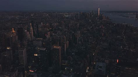 Aerial: Manhattan Drone Flight At Night With Stock Footage SBV ...