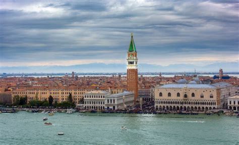 Aerial View of Piazza San Marco and Landmarks of, Venice, Italy Stock Image - Image of european ...