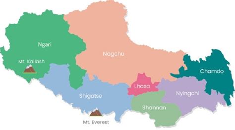 Tibet Maps with Lhasa, Shigatse, Ngari, Nyingchi, Gyantse, Lhoka