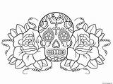 Sugar Skull And Roses Calavera Coloring Pages Printable sketch template