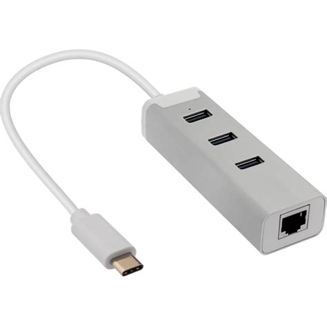 Xcellon 3-Port USB 3.0 Type-C Hub with Gigabit Ethernet USB-EC3